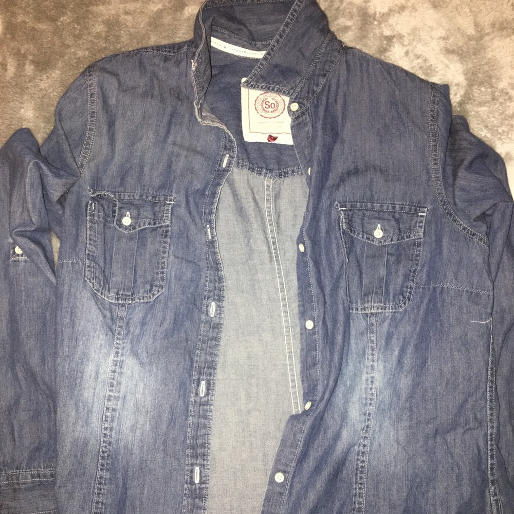 Denim Long Sleeve Button up